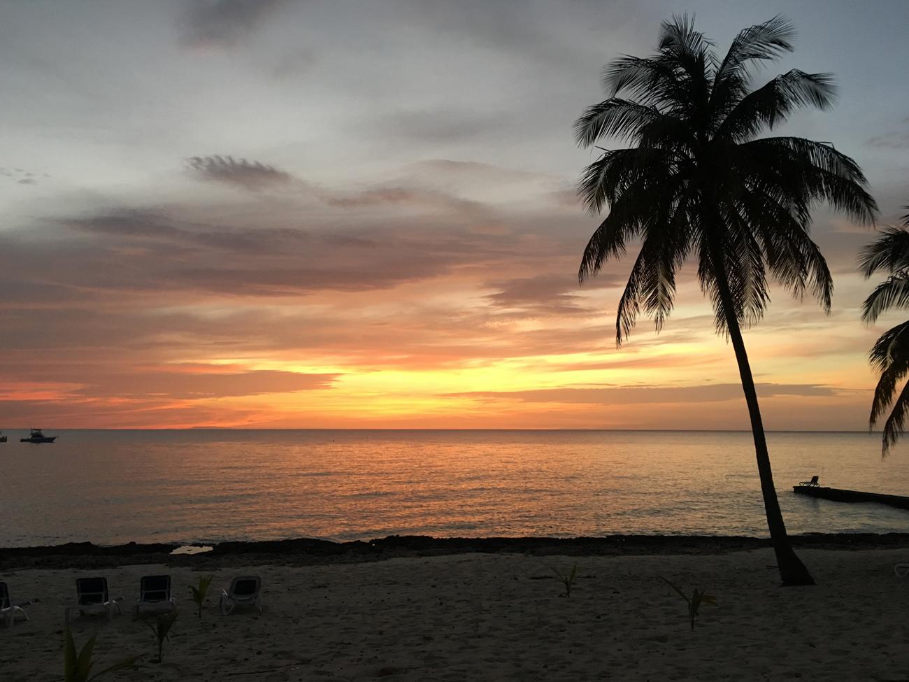 Sunset at Villa Maria la Gorda Hotel, Cuba