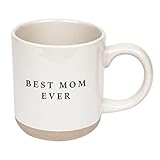 Sweet Water Decor Best Mom Ever Stoneware Coffee Mugs - 14Oz Cute Coffee Mugs for Hot and Cold Drinks - Dishwasher and Microwave Safe - Valentines and Mothers Day Gift - Ideal Tea & Espresso Mugs