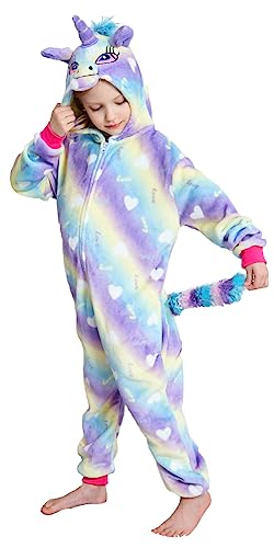 NewPlush Kids Animal Cosplay Costumes Pajamas Christmas Children Rainbow Cloud Unicorn Onesie Birthday Gifts(2-4 Years)