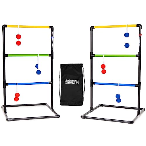 GoSports Indoor/Outdoor Ladder Toss Game Set with 6 Rubber Bolos, Carrying Case and Score Trackers