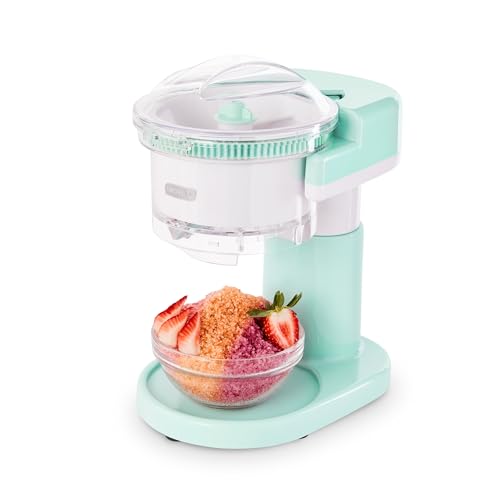 DASH Shaved Ice Maker and Slushie Machine (Aqua): Multi-Purpose Ice Shaver Machine for Homemade Shaved Ice, Snow Cones, Slushies, Cocktails & More with Stainless Steel Blades, Easy to Clean and Store