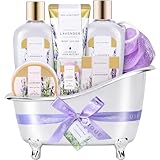 Spa Gifts for Women Spa Luxetique Spa Gift Baskets for Women, 8 Pcs Lavender Bath Sets for Women Gift with Bubble Bath, Bath Gifts for Women Christmas Gift Baskets Christmas Gifts for Women