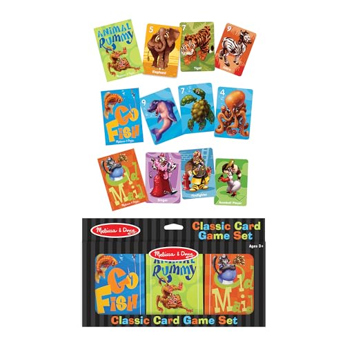 Melissa & Doug Classic Card Games Set - Old Maid, Go Fish, Rummy - FSC Certified