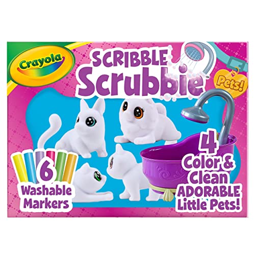 Crayola Scribble Scrubbie Pets Tub Set, Washable Pet Care Toy, Reusable Animal Toys for Girls & Boys, Gifts for Kids, Ages 3, 4, 5