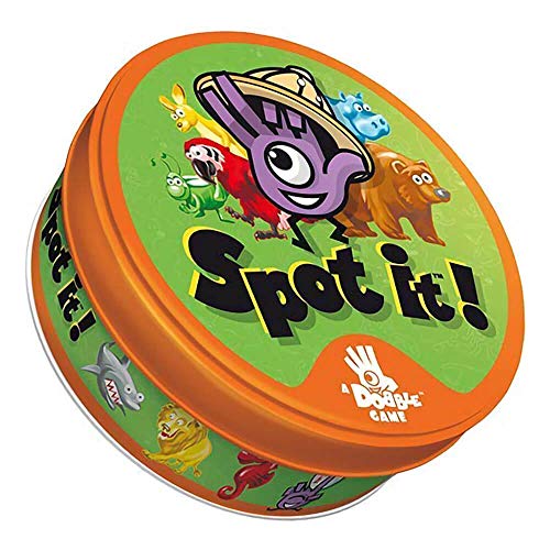 Spot It! Animals Jr. - Fast-Paced Family Game with 55 Cards and Educational Fun! Fun Matching Game for Kids, Ages 4+, 2-8 Players, 15 Minute Playtime, Made by Zygomatic