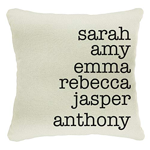 Customize 18x18 Family Name Throw Pillow Cover, Personalized Grandma, Grandkids, Nana, Mom, Mama Designs, Christmas, Birthday, Mother's Day Pillow Case Gifts