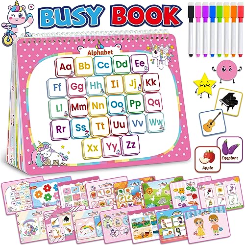 Benresive Montessori Busy Book for Toddlers 2-4, Preschool Toddler Learning Activities Crafts, Sticker Books for 2 3 4 Year Old Boys Girls Birthday Gifts, Autism Sensory Toys