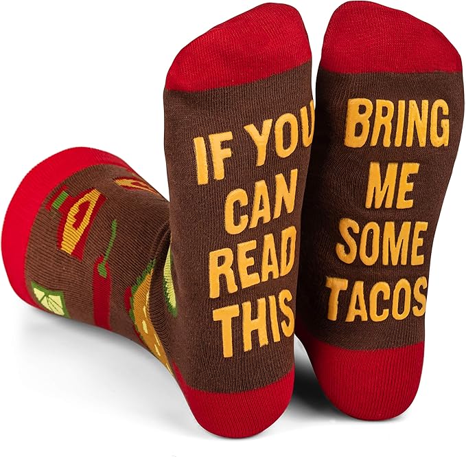 Lavley - Mens Novelty Socks - Funny Novelty Dress Socks For Men and Women (Taco)