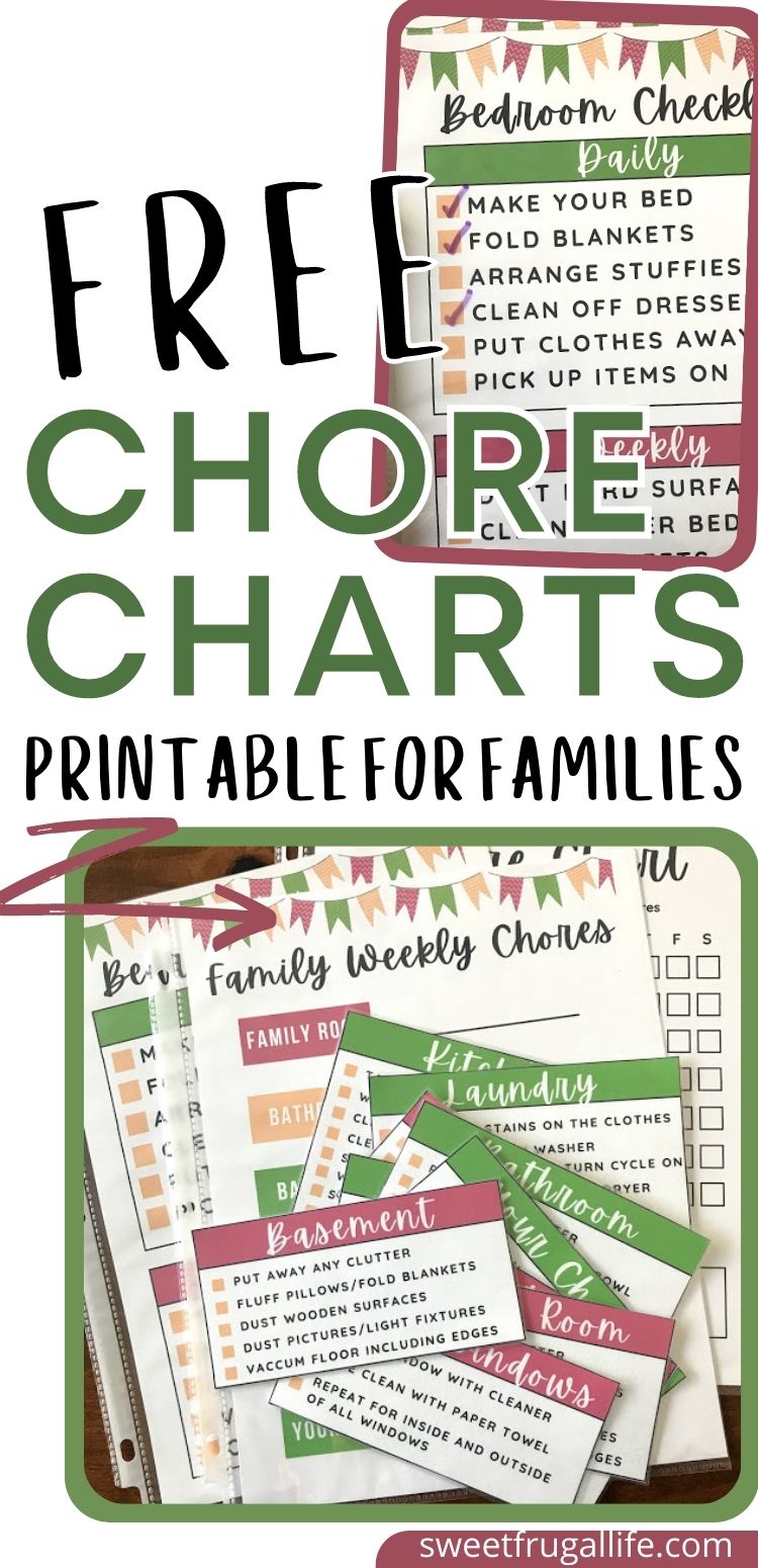 chore chart printable for kids - helping kids do chores around the house