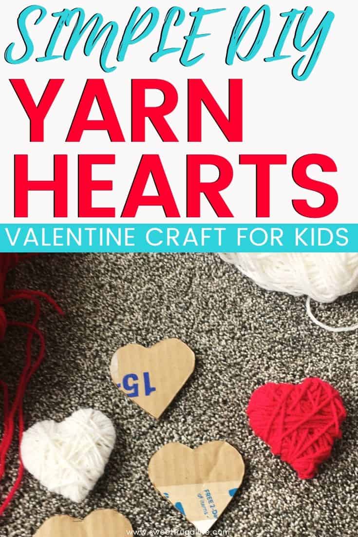 diy yarn heart craft - easy valentine craft