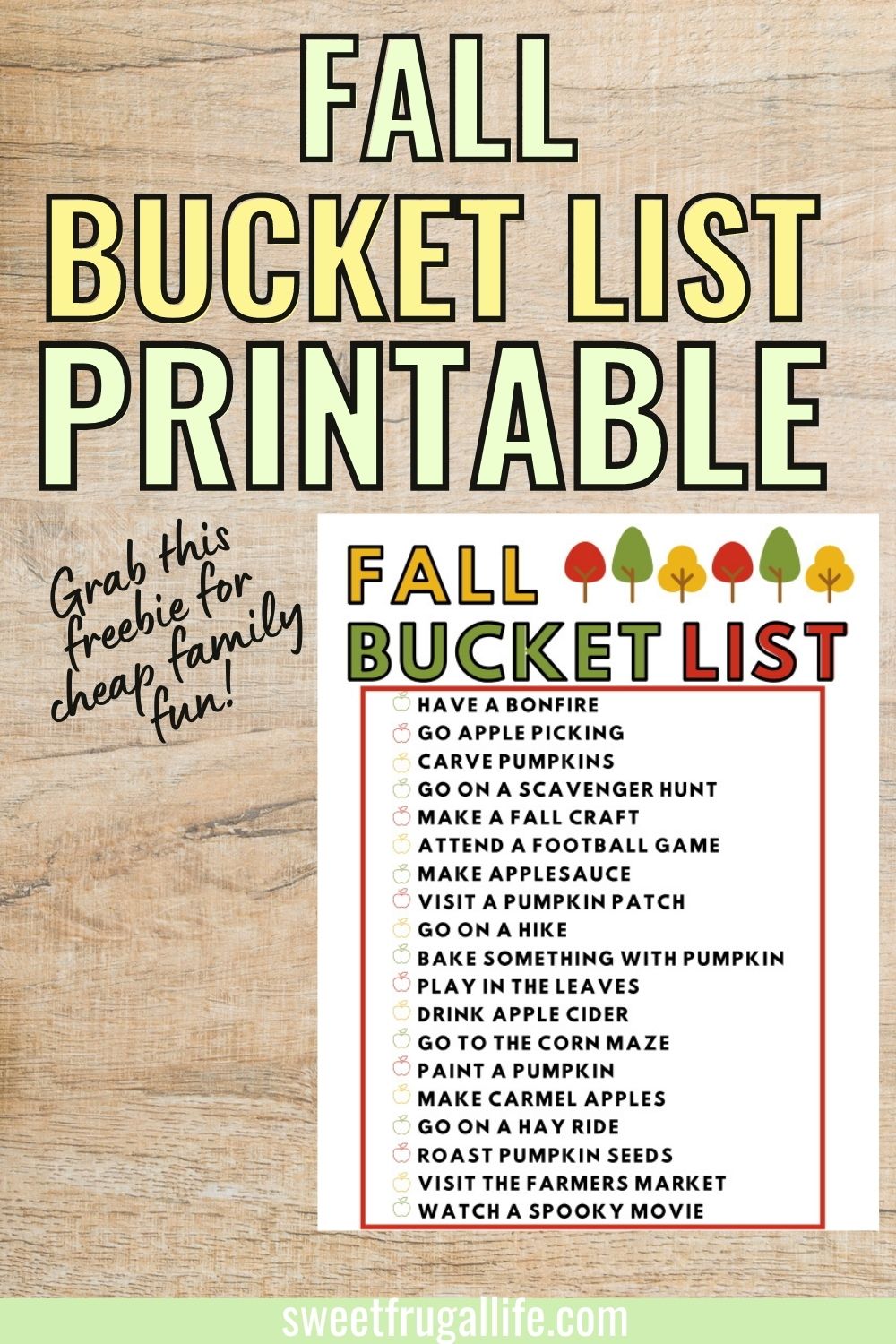 fall bucket list printable - fall bucket list ideas