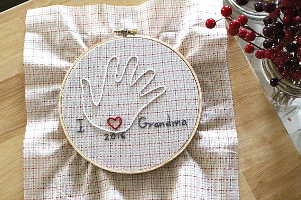 Finished hand embroidery project gift for mothers and grandmothers