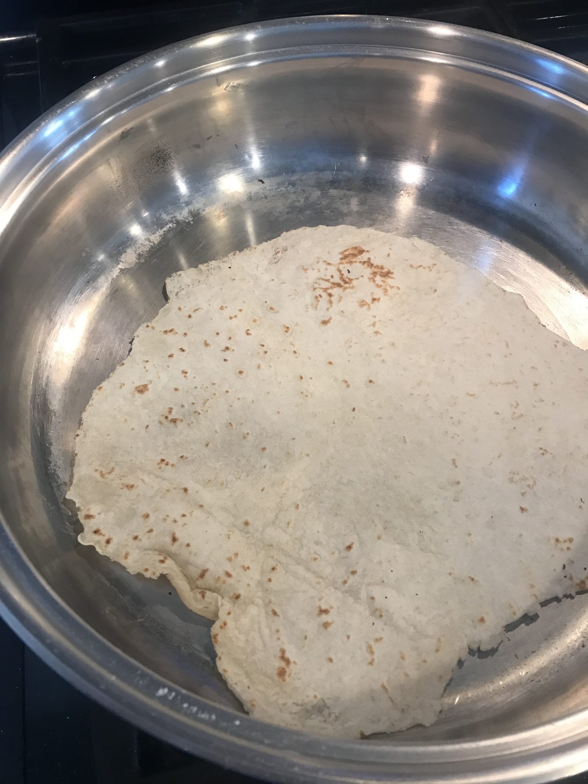 frying flour tortilla