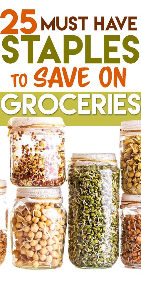 Save Money on Groceries With These Pantry Staples #savingmoney #frugalliving #frugallivingtips #savingmoney #debtfree #frugal #cheapfoods