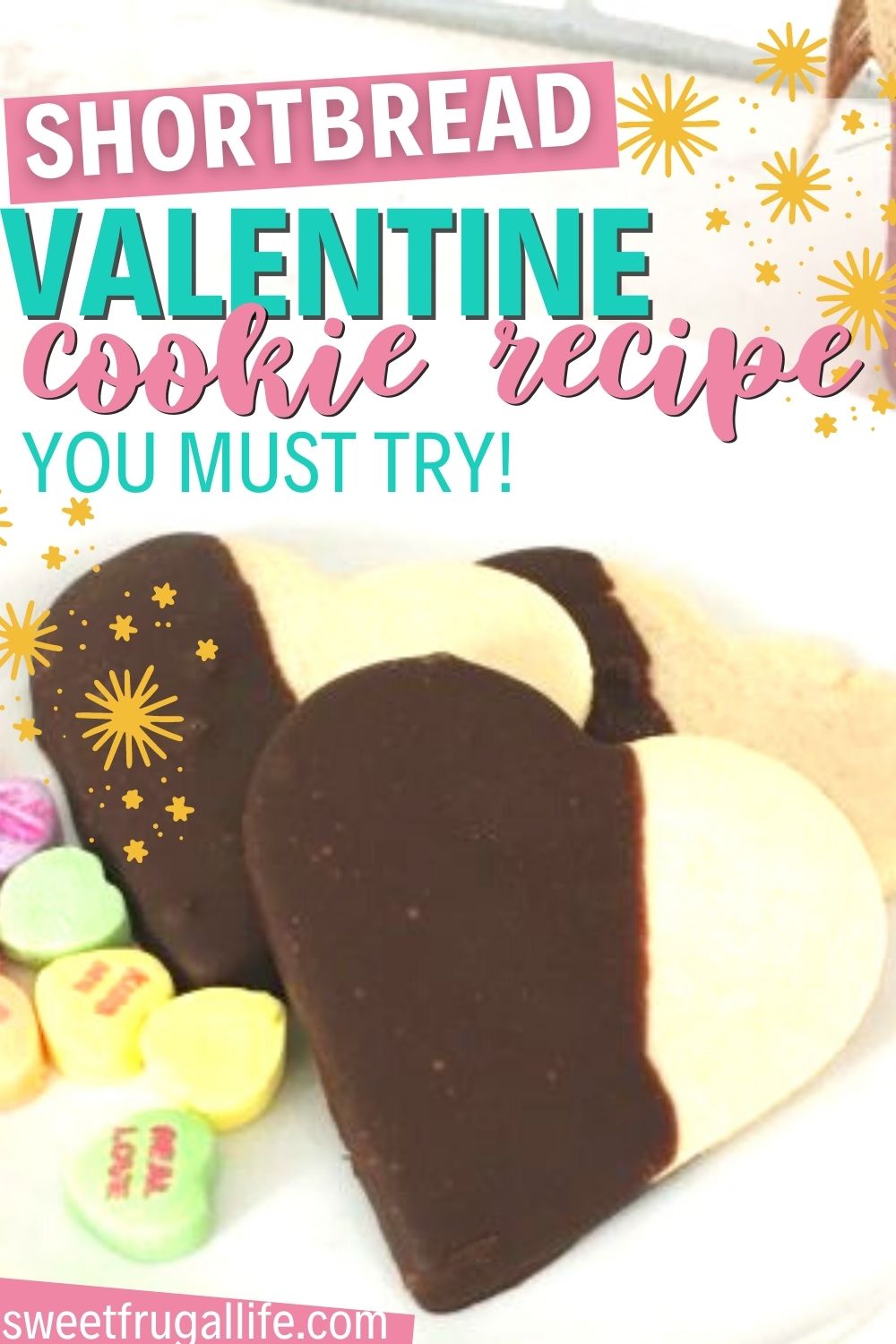 easy valentine cookie recipe - chocolate dipped cookies for valentines day